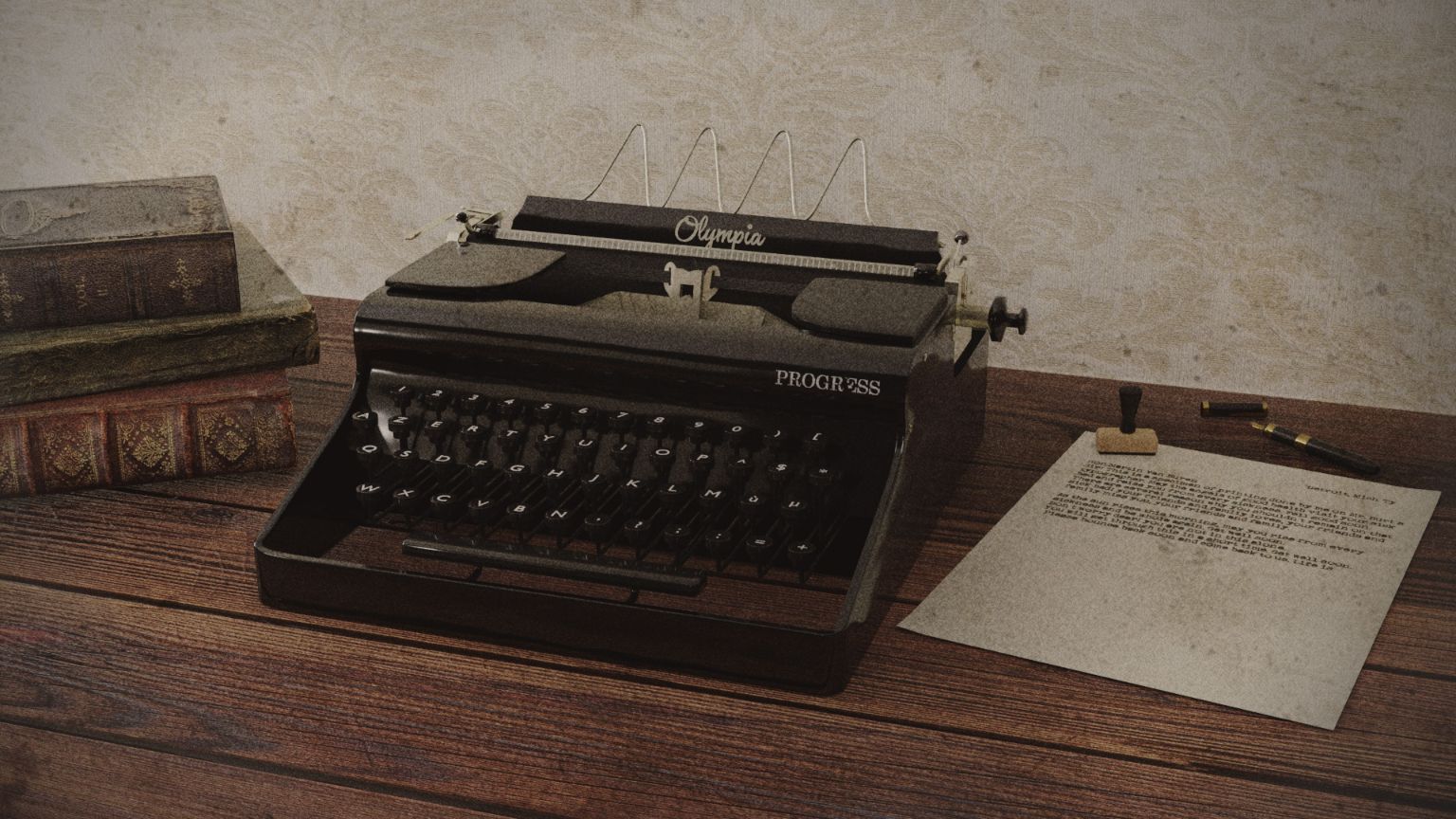 A 3D model of a vintage typewriter © 2019