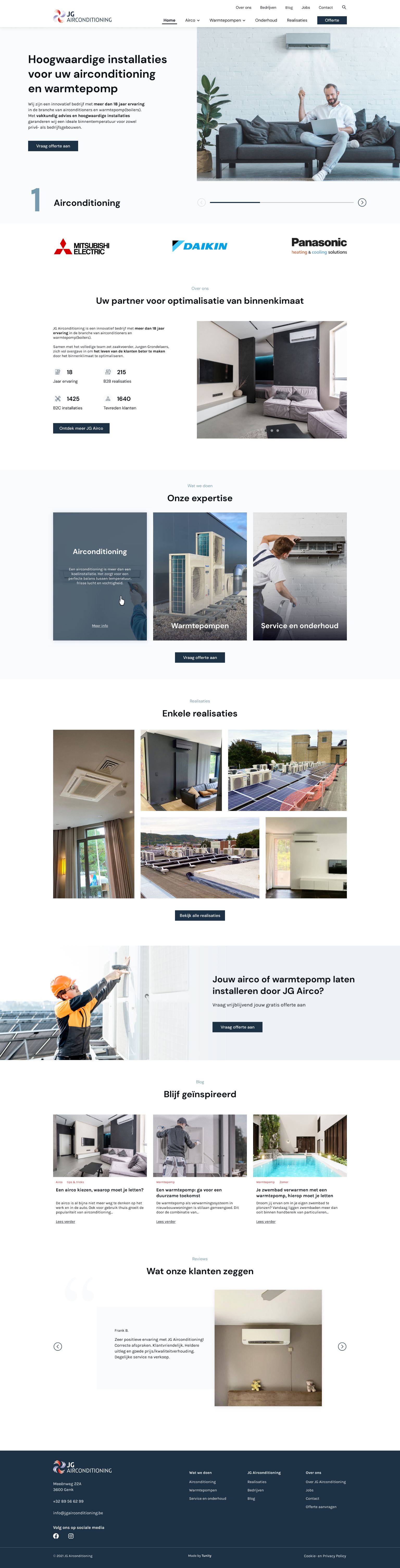 Website design for an airconditioning company © 2021